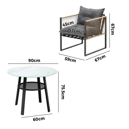 Outdoor Patio Set 4 Seater Bistro Setting