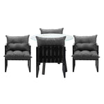 5PCS Outdoor Dining Set Round Table PE Wicker Chairs