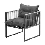 5PCS Outdoor Dining Set Round Table PE Wicker Chairs