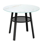 5PCS Outdoor Dining Set Round Table PE Wicker Chairs