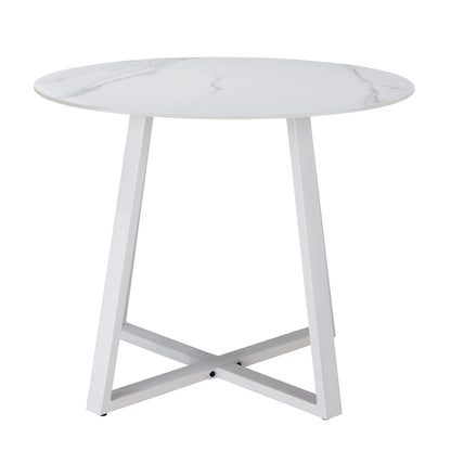 90cm Outdoor Dining Sintered Stone Table Patio Furniture Bistro Set