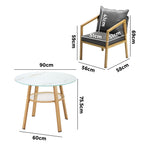 3PCS/5PCS Outdoor Dining Set Table Lounge Chair