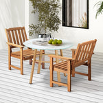 3PC/5PC Outdoor Dining Set Solid Wood Chair and Table