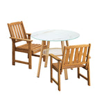 3PC/5PC Outdoor Dining Set Solid Wood Chair and Table