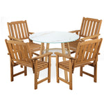 3PC/5PC Outdoor Dining Set Solid Wood Chair and Table