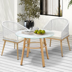 3/5 Piece Outdoor Dining Set Table w/Storage Shelf