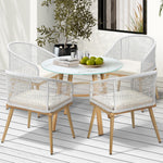 3/5 Piece Outdoor Dining Set Table w/Storage Shelf