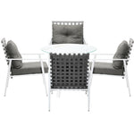 Outdoor Dining Set 3PCS/5PCs Rattan Armchair Glass Table