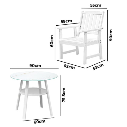 5PCS Outdoor Dining Setting Solid Wood Chair