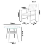 3PC/5PC Outdoor Dining Set Solid Wood Chair and Table