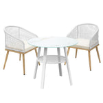 3/5 Piece Outdoor Dining Set Table w/Storage Shelf