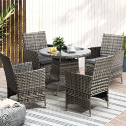 Outdoor Dining Set Table & Chairs Patio Lounge