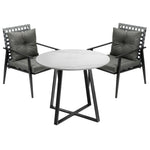 Outdoor Dining Set 2/3/4/5 Seater Marble Table Rattan Armchair