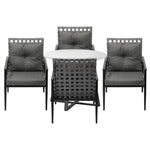 Outdoor Dining Set 2/3/4/5 Seater Marble Table Rattan Armchair