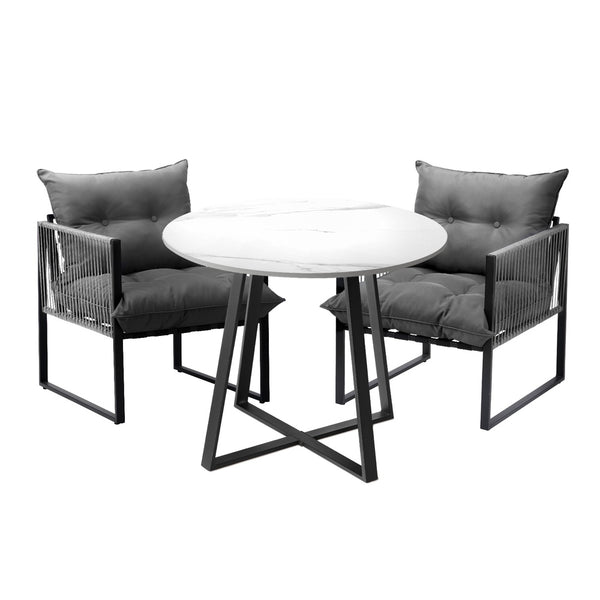  3PCS & 5PC Outdoor Dining Set Round Table and Chairs with Cushions