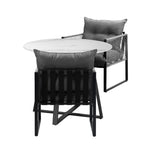 3PCS & 5PC Outdoor Dining Set Round Table and Chairs with Cushions