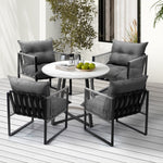 3PCS & 5PC Outdoor Dining Set Round Table and Chairs with Cushions
