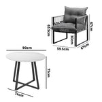 3PCS & 5PC Outdoor Dining Set Round Table and Chairs with Cushions