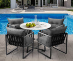 3PCS & 5PC Outdoor Dining Set Round Table and Chairs with Cushions