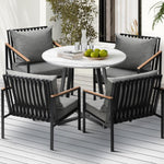 5PCS Outdoor Dining Setting Table Sofa Chairs Patio Furniture Bistro Set