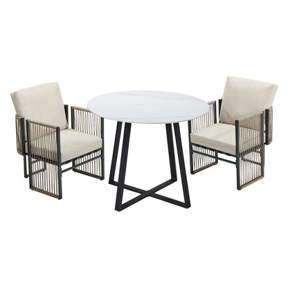 Outdoor Dining Set White 90x90x73cm