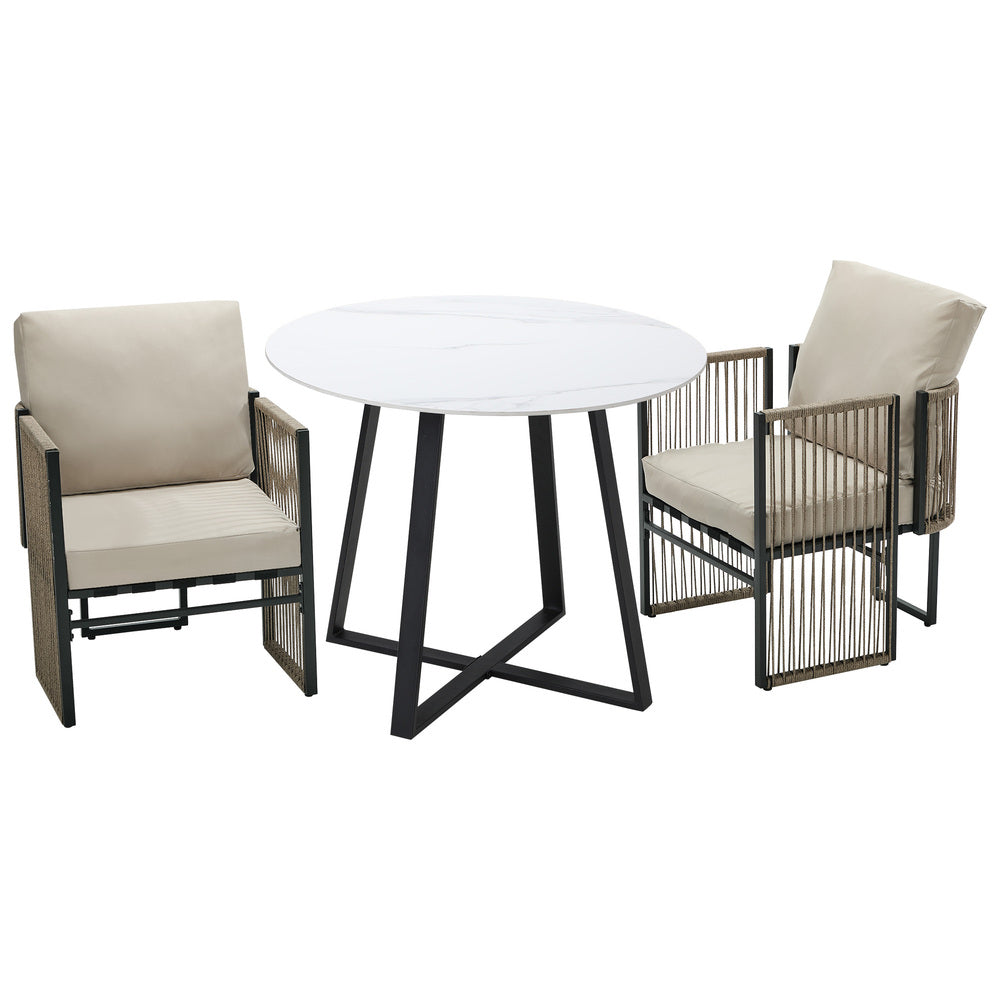 Outdoor Dining Set White 90x90x73cm