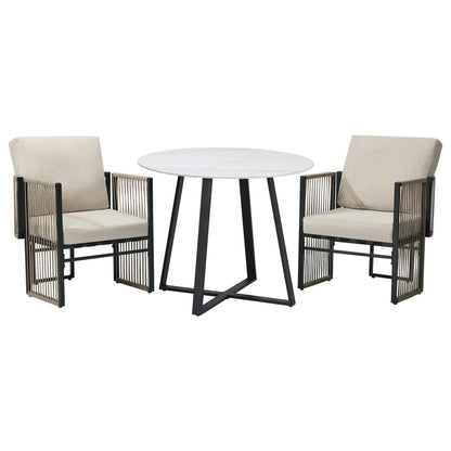 Outdoor Dining Set White 90x90x73cm