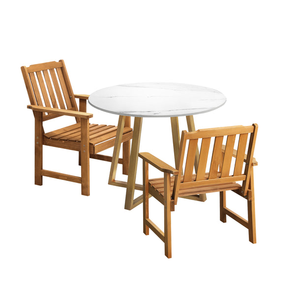  Outdoor Patio Set Solid Wood Chair&Table 3PC & 5PC