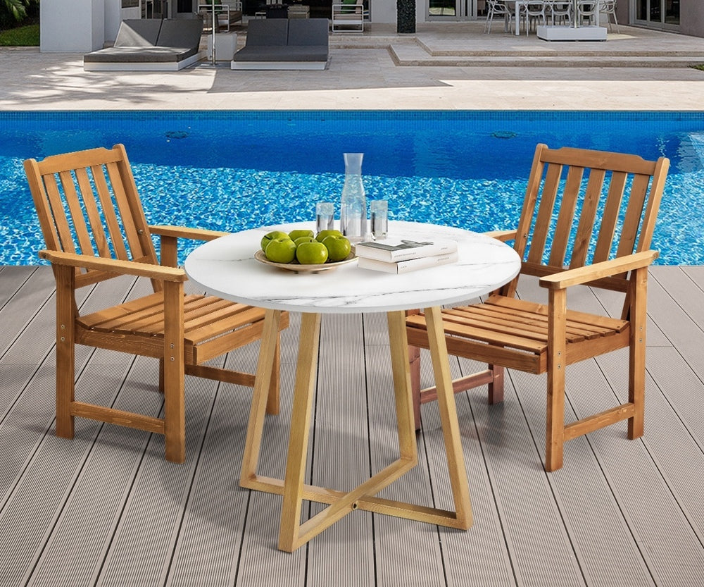 Outdoor Patio Set Solid Wood Chair&Table 3PC & 5PC