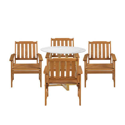 Outdoor Patio Set Solid Wood Chair&Table 3PC & 5PC