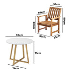 Outdoor Patio Set Solid Wood Chair&Table 3PC & 5PC