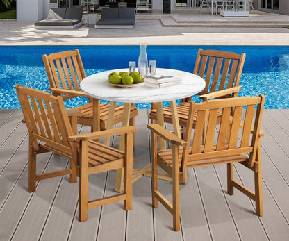 Outdoor Patio Set Solid Wood Chair&Table 3PC & 5PC