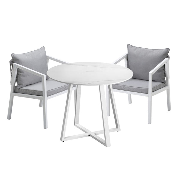  Outdoor Dining Set Bistro Setting 3PCS/5PCS White