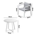 Outdoor Dining Set Bistro Setting 3PCS/5PCS White