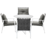 Outdoor Dining Set 2/3/4/5 Seater Marble Table Rattan Armchair