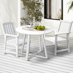 3PCS & 5PCS Outdoor Dining Set with Table & Solid Wood Chairs for Patio Use
