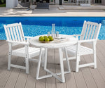 3PCS & 5PCS Outdoor Dining Set with Table & Solid Wood Chairs for Patio Use