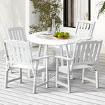 3PCS & 5PCS Outdoor Dining Set with Table & Solid Wood Chairs for Patio Use