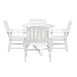 3PCS & 5PCS Outdoor Dining Set with Table & Solid Wood Chairs for Patio Use