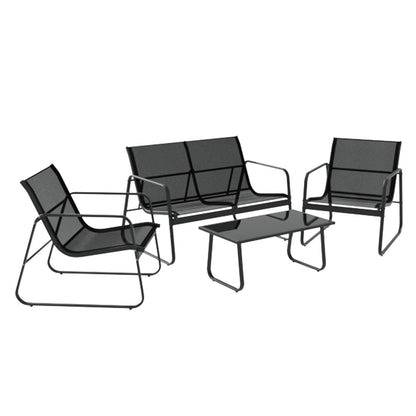 Outdoor Sofa Set Lounge Setting Textilene Table And Chairs Garden Patio Furniture