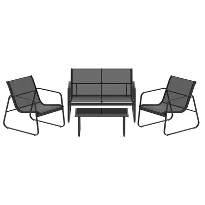 Outdoor Sofa Set Lounge Setting Textilene Table And Chairs Garden Patio Furniture