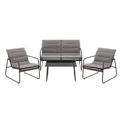  4PCS Outdoor Sofa Set Table and Chairs Cushion textilene Patio Furniture