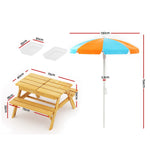 Kids Outdoor Table And Chairs Picnic Bench Set Umbrella Water Sand Pit Box