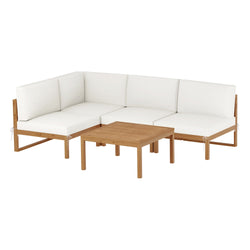 4-Seater Outdoor Sofa Set Wooden Lounge Setting 5PCS