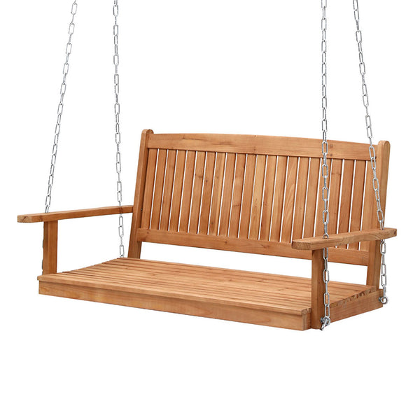  Gardeon Porch Swing Chair With Chain Outdoor Furniture Wooden Bench 2 Seater