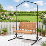 2-Seater Wooden Swing Chair Black Stand | HomeAndLiving
