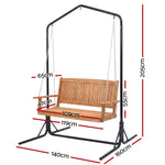 2-Seater Wooden Swing Chair Black Stand | HomeAndLiving