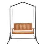 2-Seater Wooden Swing Chair Black Stand | HomeAndLiving