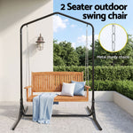 2-Seater Wooden Swing Chair Black Stand | HomeAndLiving