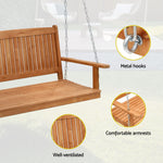 2-Seater Wooden Swing Chair Black Stand | HomeAndLiving